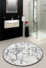 Mijölnir Alfombrilla de baño Marble 100 cm - Blanco